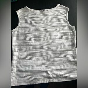 Alia Medium White Sleevless Womens Blouse sheer